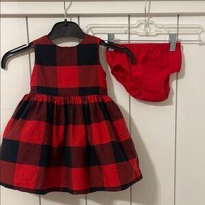 Carter’s Baby Girl’s Christmas Dress- Worn once. 12 Months. Black & Red.